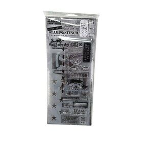 Tim Holtz Correspondence Clear Stamp Direction Stars Stencil THMM141 Mixed Media